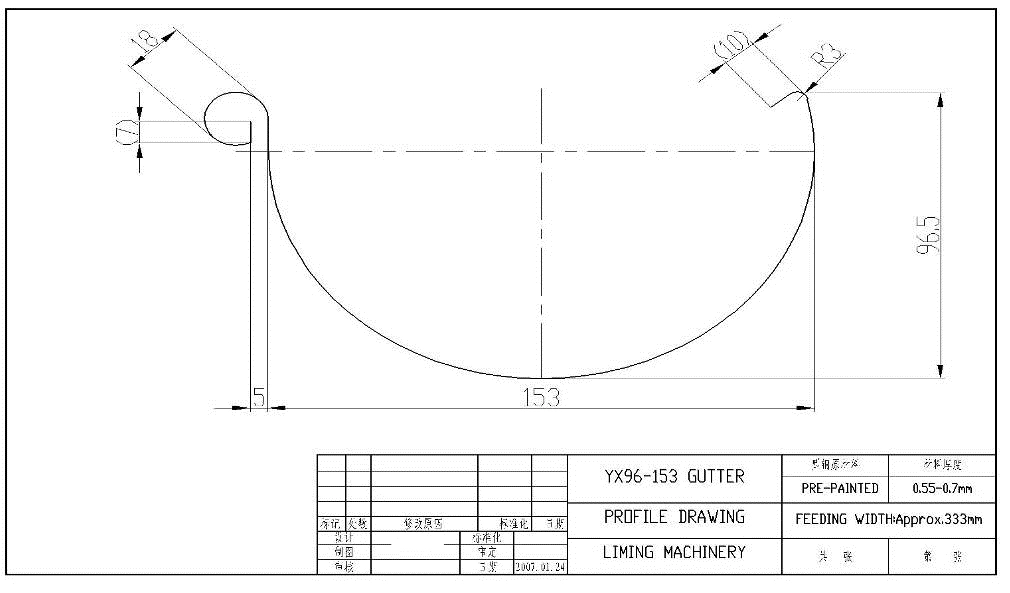 Yx96-153 Cold Rolling Mills for Circinal Gutter