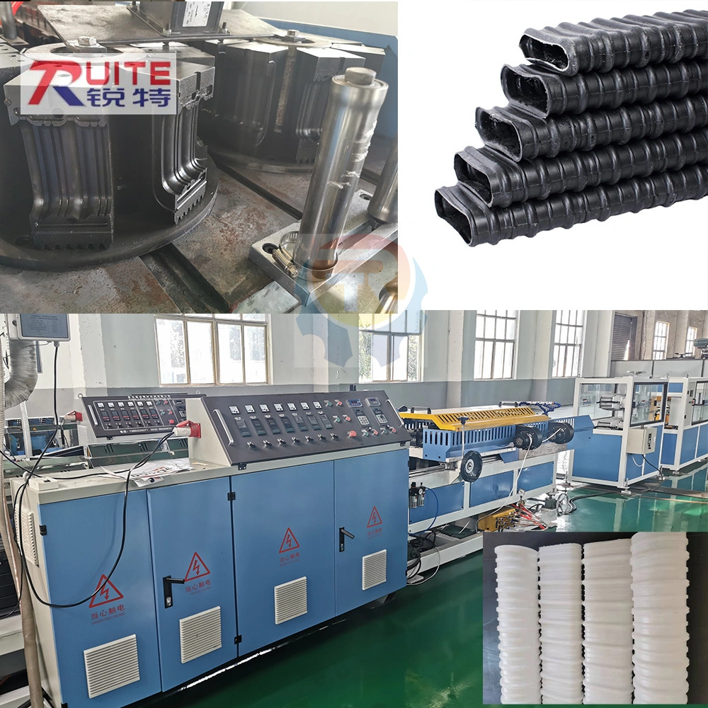 China Factory HDPE PE PP LDPE Flat Round Prestressed Single Double Wall Corrugated Spiral Pipe Tube Making Extrusion Machine Production Line with CE ISO